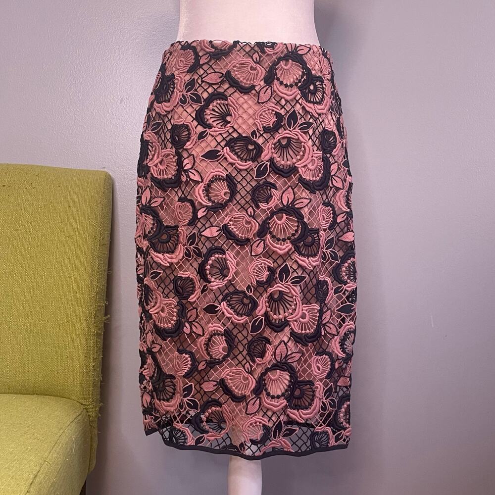 Ann Taylor Pink Blue Lace Matching Blouse Skirt Set NEW 8 - Picture 7 of 7